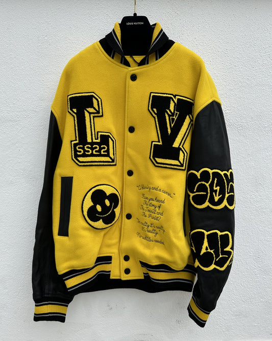 Louis Vuitton - Leather Embroidered Varsity Black / Yellow