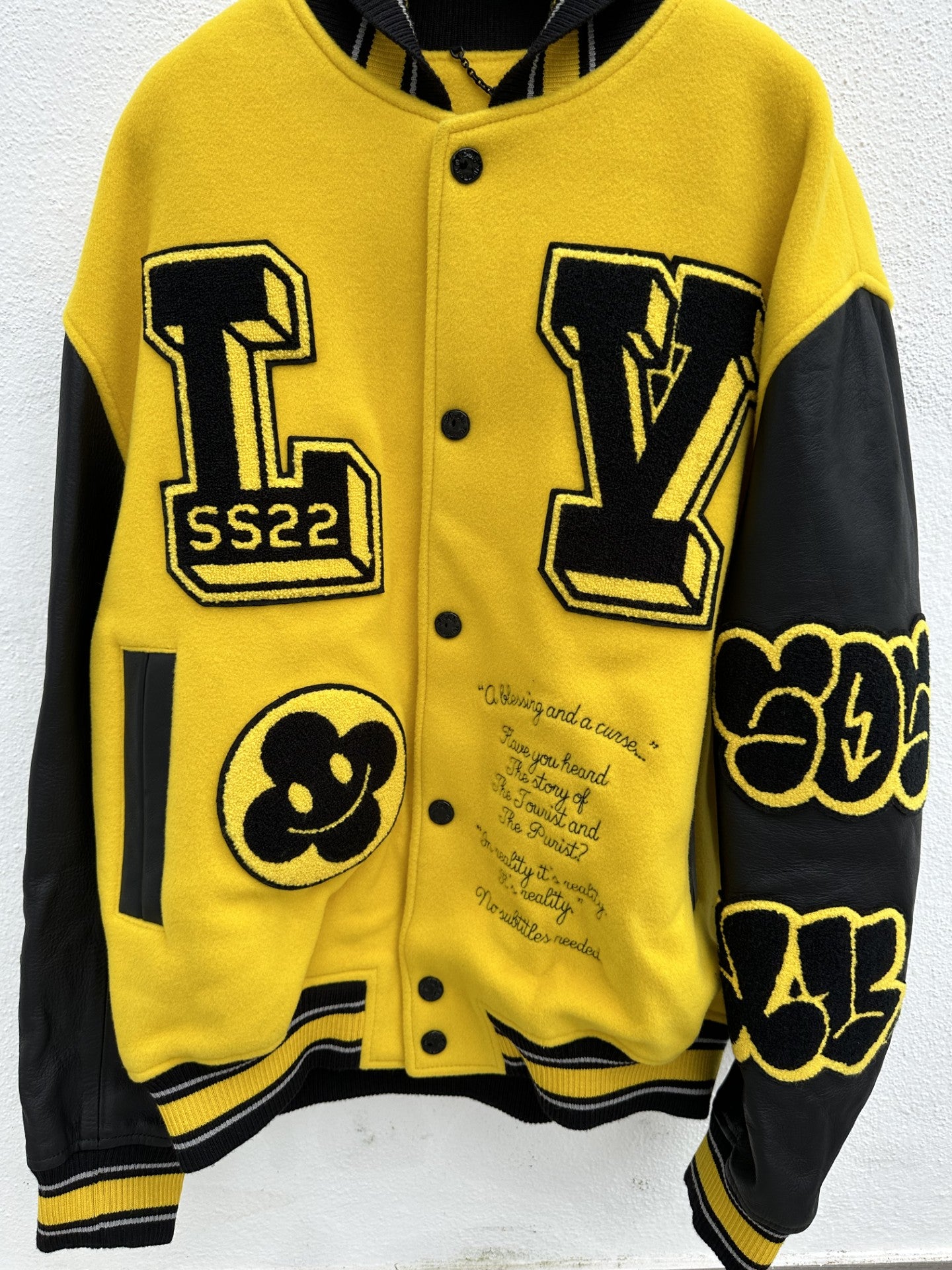 Louis Vuitton - Leather Embroidered Varsity Black / Yellow