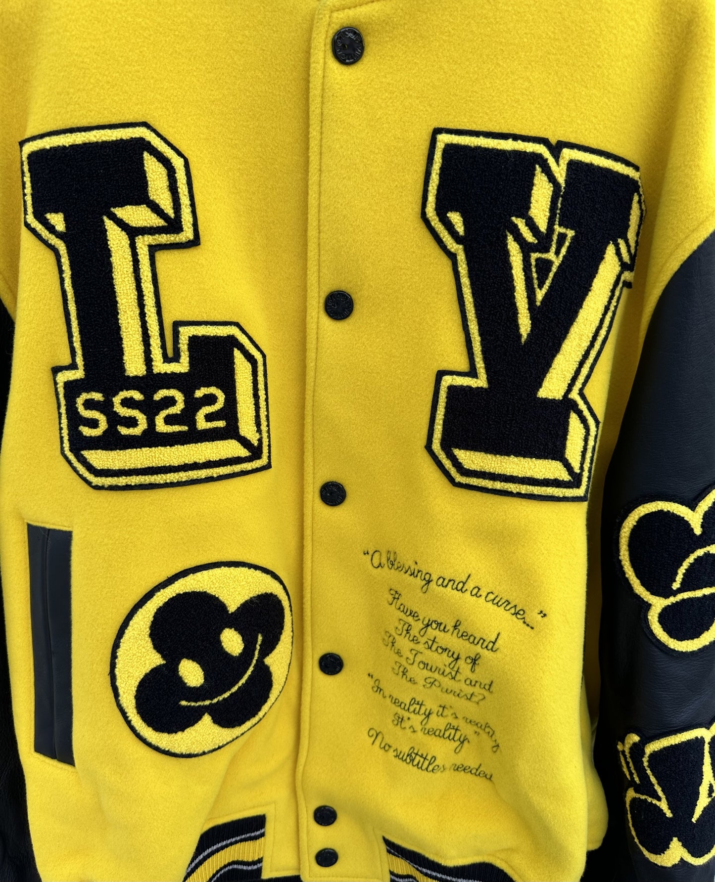 Louis Vuitton - Leather Embroidered Varsity Black / Yellow