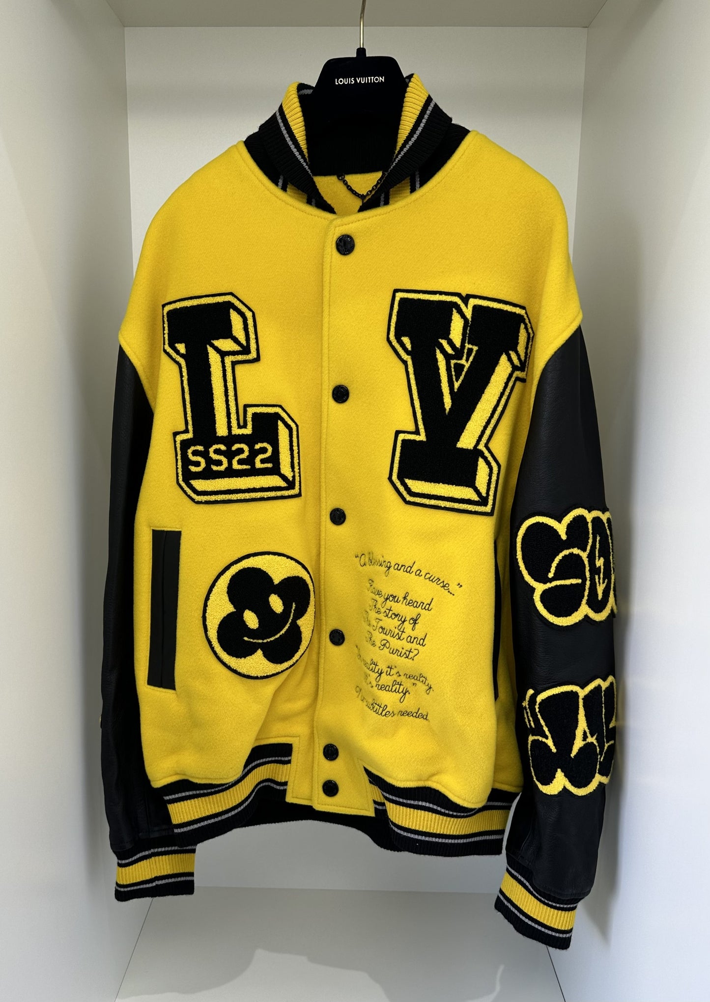 Louis Vuitton - Leather Embroidered Varsity Black / Yellow