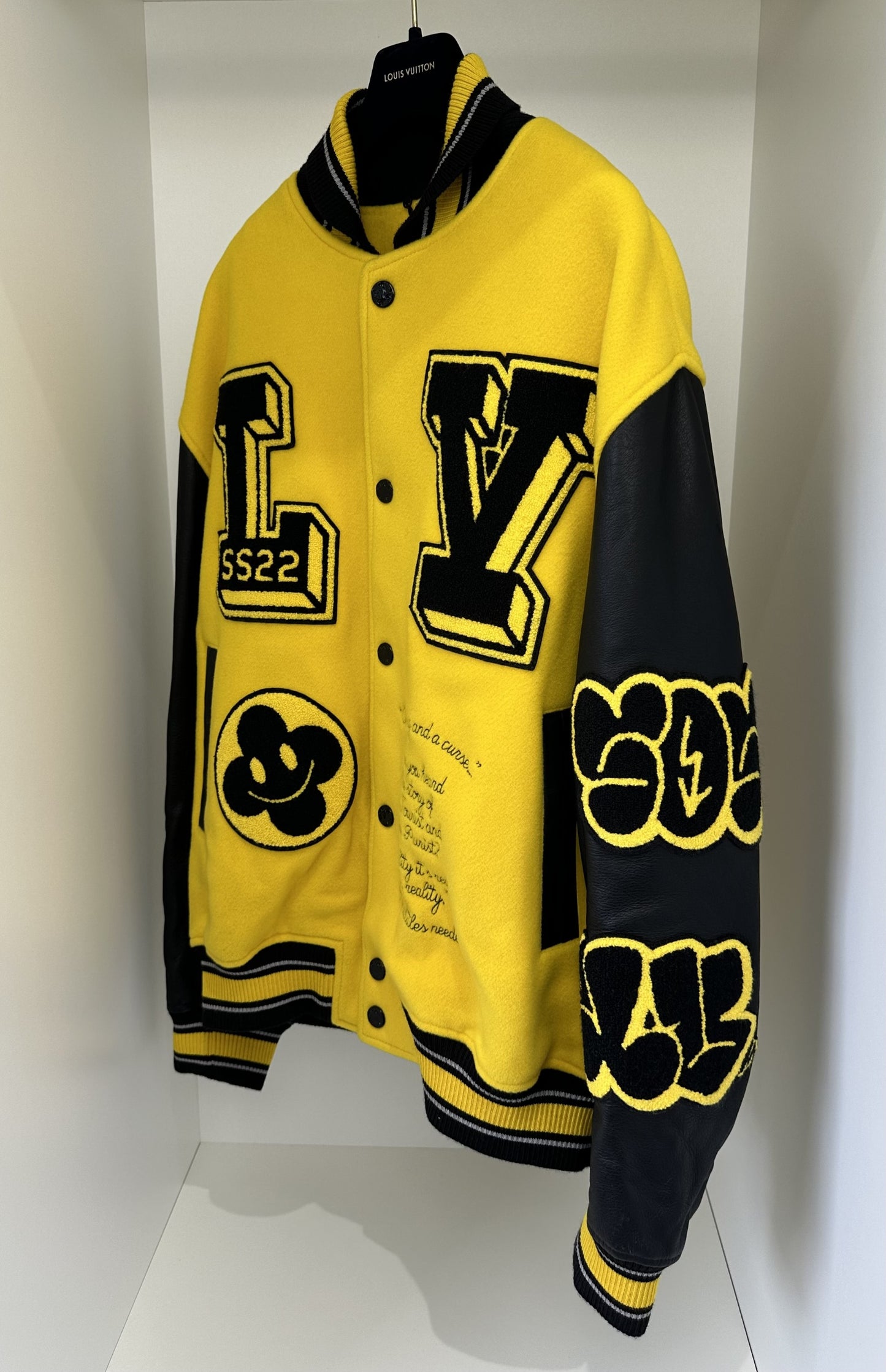 Louis Vuitton - Leather Embroidered Varsity Black / Yellow