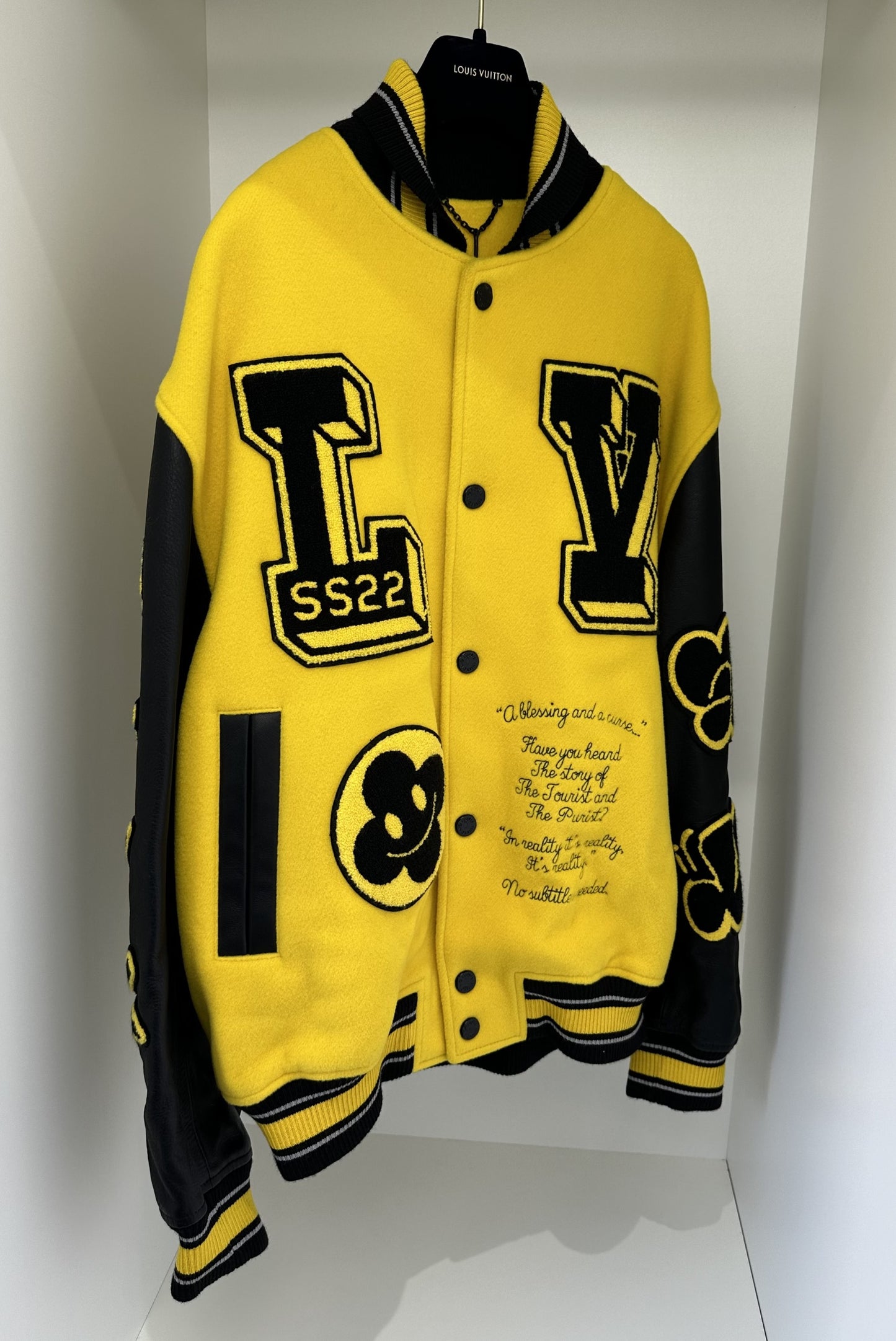 Louis Vuitton - Leather Embroidered Varsity Black / Yellow
