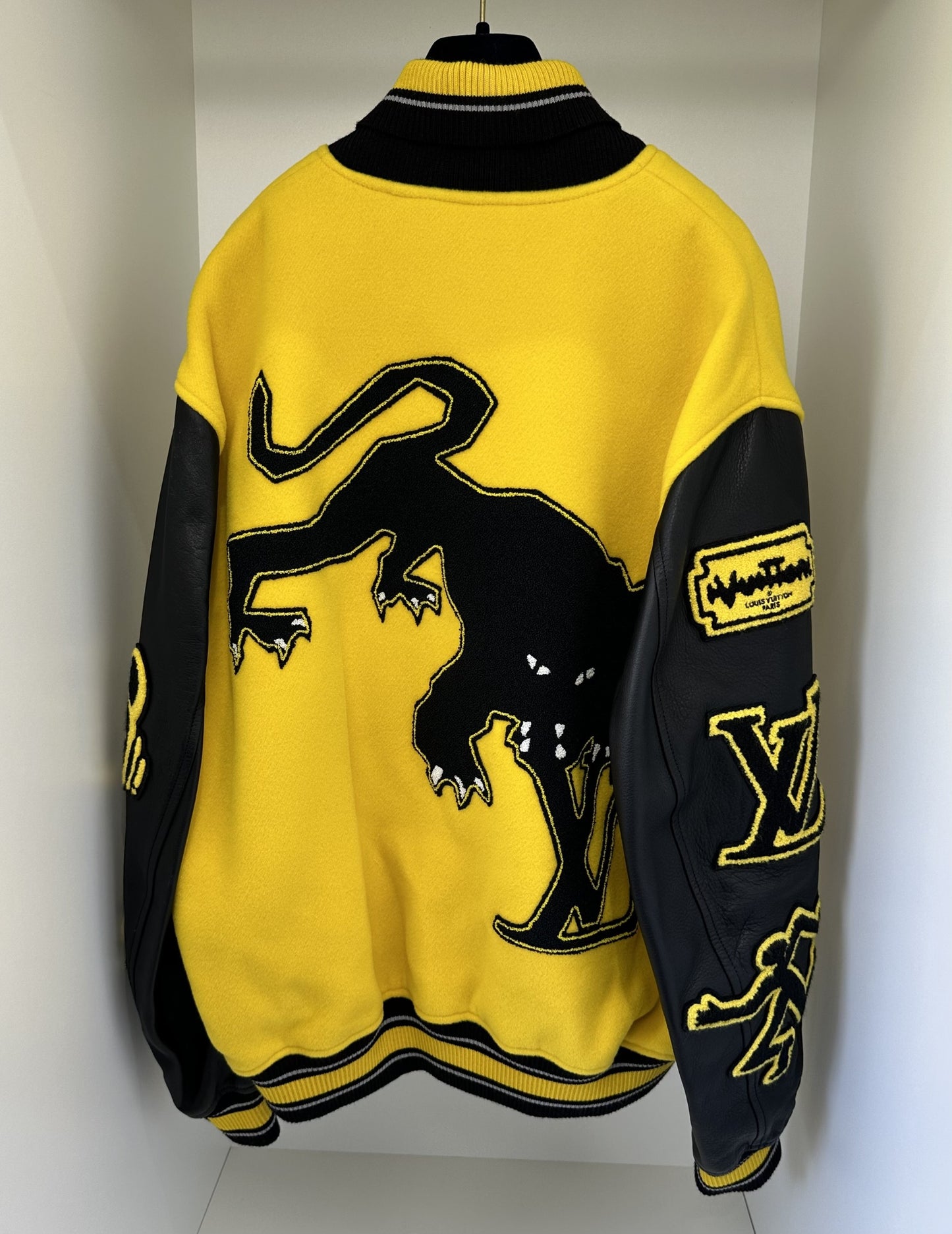 Louis Vuitton - Leather Embroidered Varsity Black / Yellow
