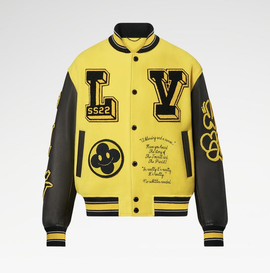 Louis Vuitton - Leather Embroidered Varsity Black / Yellow