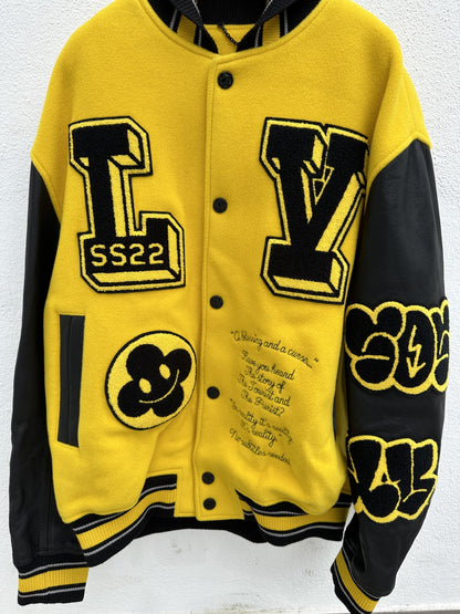 Louis Vuitton - Leather Embroidered Varsity Black / Yellow