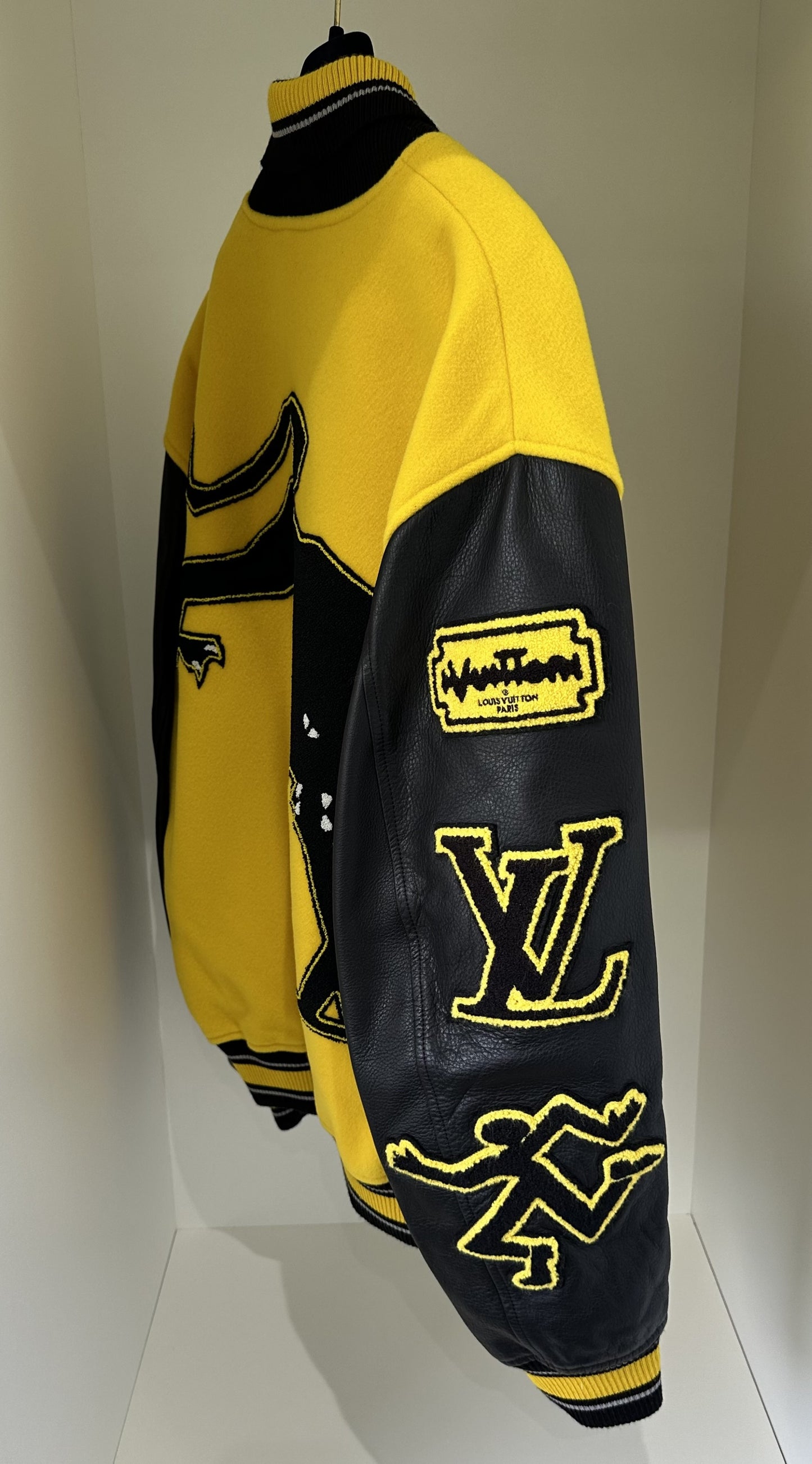 Louis Vuitton - Leather Embroidered Varsity Black / Yellow